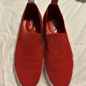 Michael Kors stretch knit women’s loafers.